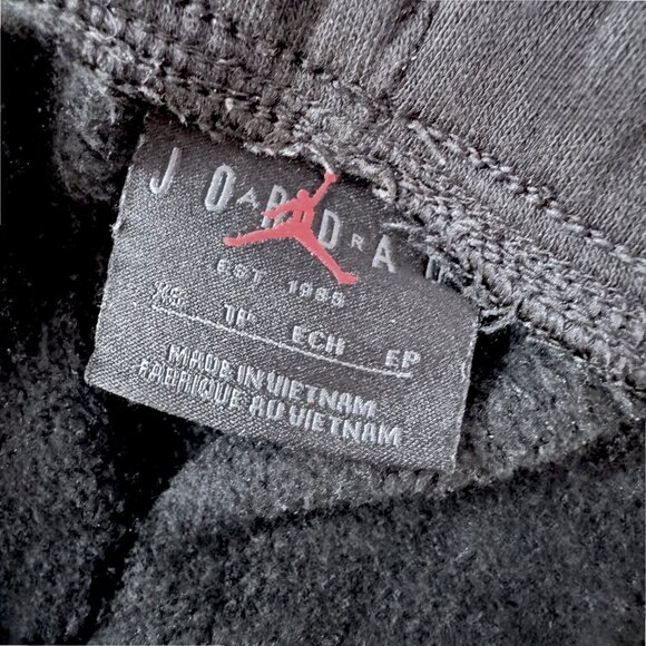 NIKE Air Jordan Black Red Plaid Time Brooklyn Fleece Sweatpants Joggers XS - Picture 4 of 6